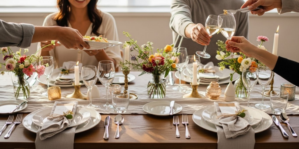 Receber com carinho_ uma mesa que abraça